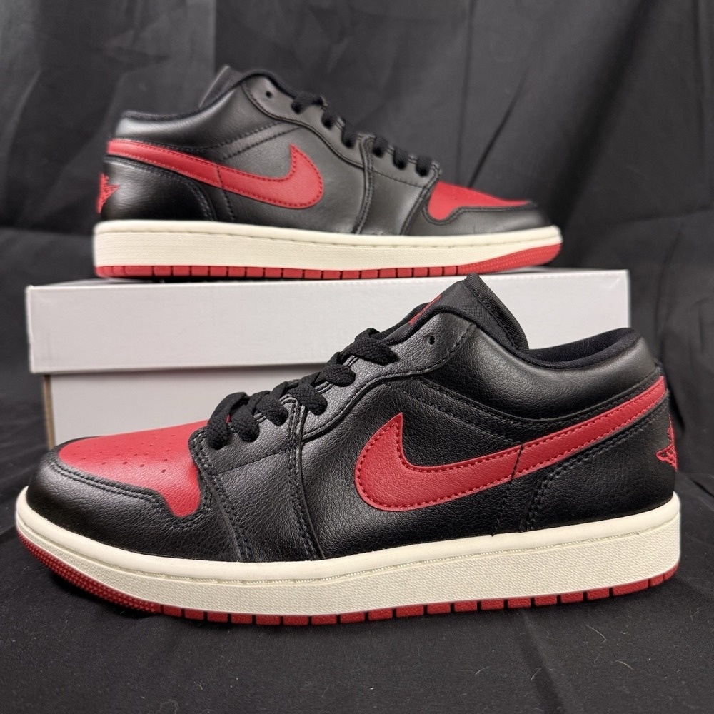 Nike Air Jordan 1 Low Women 8.5 Shoes Black Gym Red Sail Sneakers DC0774-061